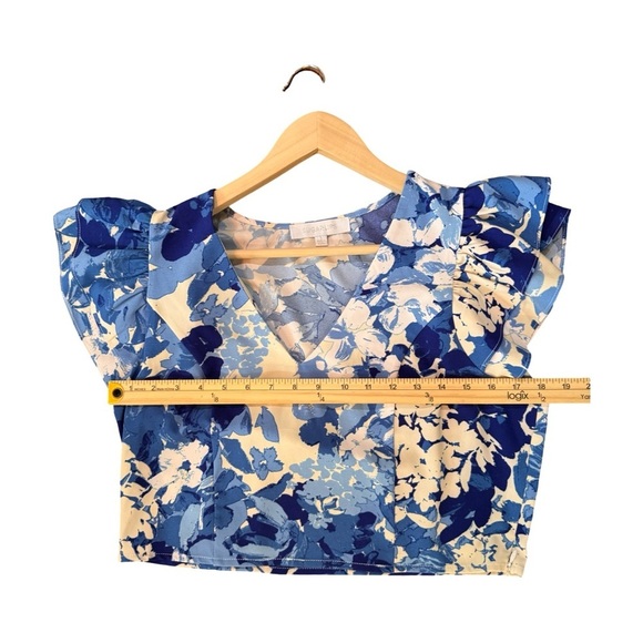 SUGARLIPS  floral crop top size large - Picture 2 of 4